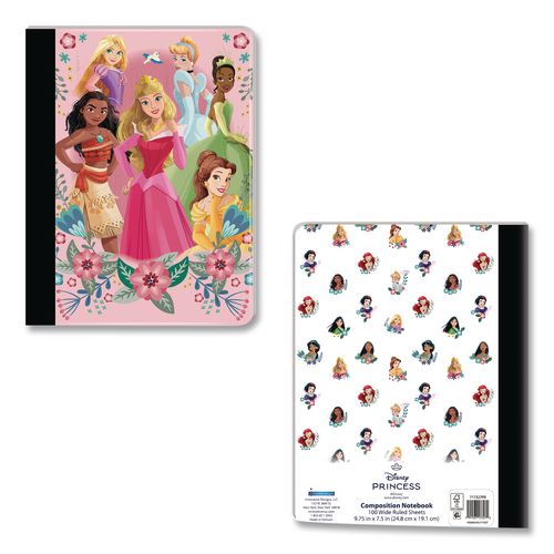 Licensed Composition Book, Disney Princesses, Wide/Legal Rule, Multicolor Cover, (100) 9.75 x 7.5 Sheets