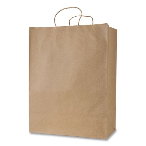 Get Reddi Paper Bags, Mercado Size, 65# Basis Weight, Twisted Rope Handles, 13 x 7 x 17, Brown, 250/Carton