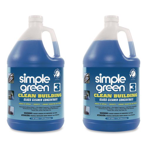 Simple Green® Clean Building Glass Cleaner Concentrate, Unscented, 1gal Bottle, 2/Carton ;