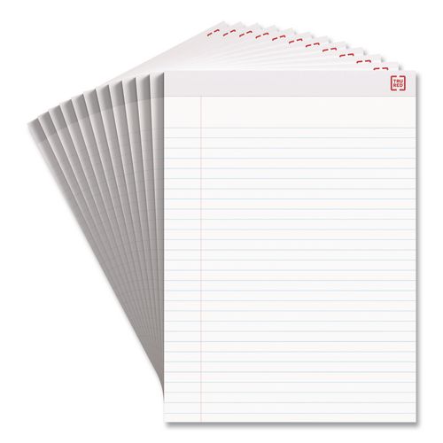 TRU RED™ Notepads, Wide/Legal Rule, (50) White 8.5 x 11 Sheets, Dozen ...