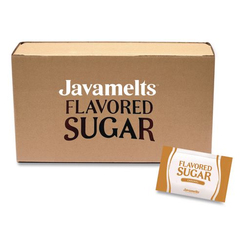 Javamelts™ Flavored Sugar, Caramel, 0.08 oz Packet, 1,000/Carton