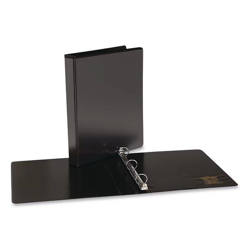 Round Ring Non-View Binder, 3 Rings, 1.5" Capacity, 11 x 8.5, Black