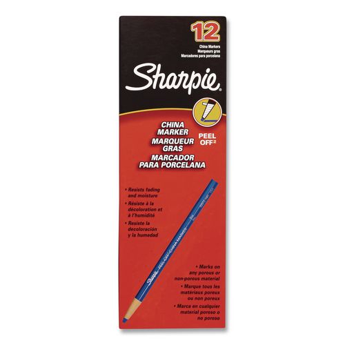 Sharpie® Peel-Off China Markers, Black, Dozen ;