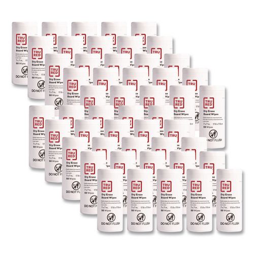 Dry Erase Board Wipes, 7 x 7, Low Odor, White, 50/Pack