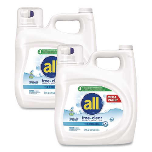 Free Clear HE Laundry Detergent, 154 oz Bottle, 2/Carton