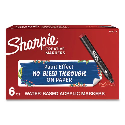 Creative Markers, Bullet Tip, Red, 6/Pack