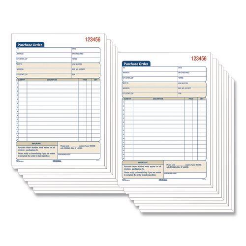 Adams Auto Repair Order Forms – 8.5 X 7.44 Inch, 3-Part Carbonless, 50-Pack