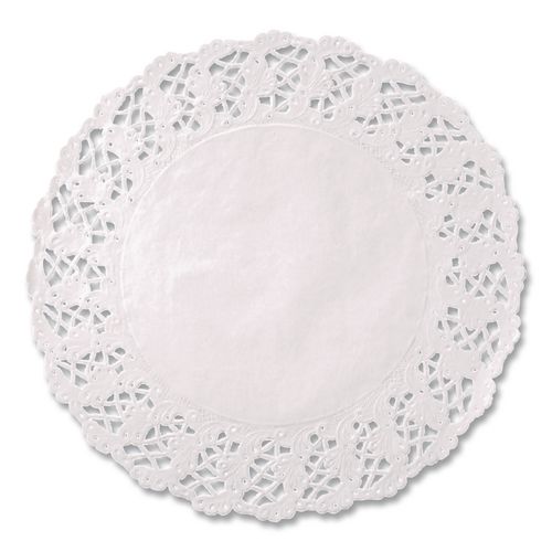 Kenmore Lace Doilies, Round, 14.5", White, 1,000/Carton