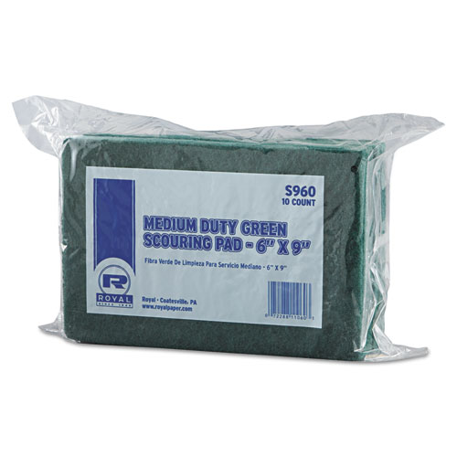 Medium-Duty Scouring Pad, 6 x 9, Green, 60/Carton
