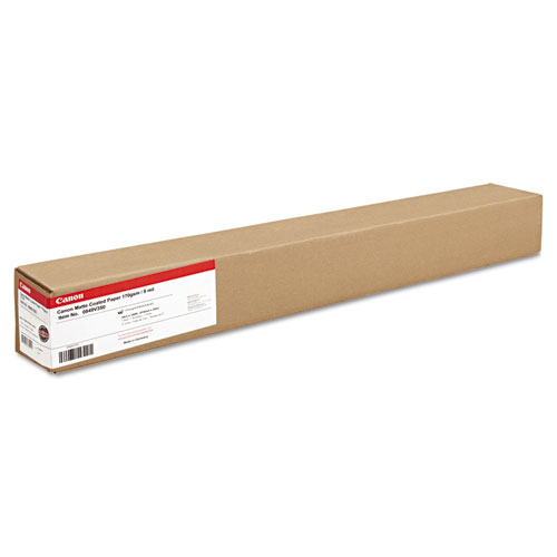 Matte Coated Paper Roll, 2" Core, 8 mil, 36" x 100 ft, Matte White