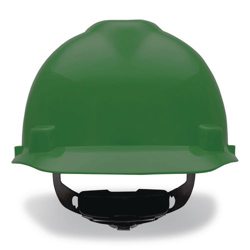 V-Gard Hard Hats, Vented, Front Brim, Fas-Trac III Ratchet Suspension, One Size Fits Most (6.5 to 8), Green