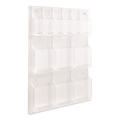 Clear2c 6 Magazine and 6 Pamphlet Display, 29 x 3 x 36, Clear