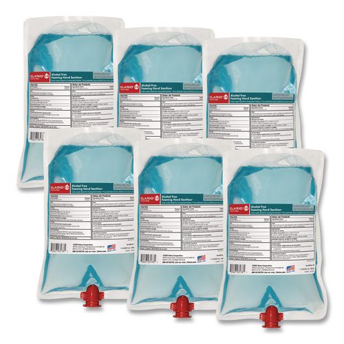 Alcohol Free Foaming Hand Sanitizer, 33.8 oz Bag, Light and Fresh Scent, 6/Carton