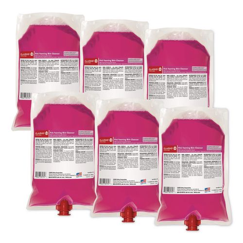Pink Foaming Skin Cleanser, Fresh Scent, 33.8 oz Refill Bag, 6/Carton