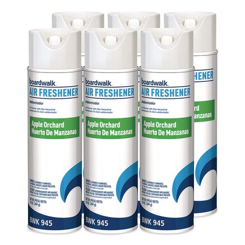 Aerosol Air Freshener, Apple Orchard, 10 oz Aerosol Spray, 6/Carton