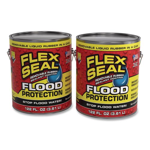 Flex Seal Liquid Flood Protection, 122 oz Can, Dries Yellow, 2/Carton