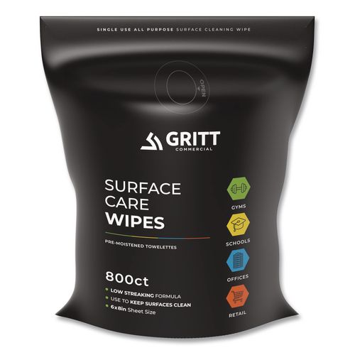 Surface Care Wipes, 1-Ply, 6 x 8, Fresh Scent, White, 800 Wipes