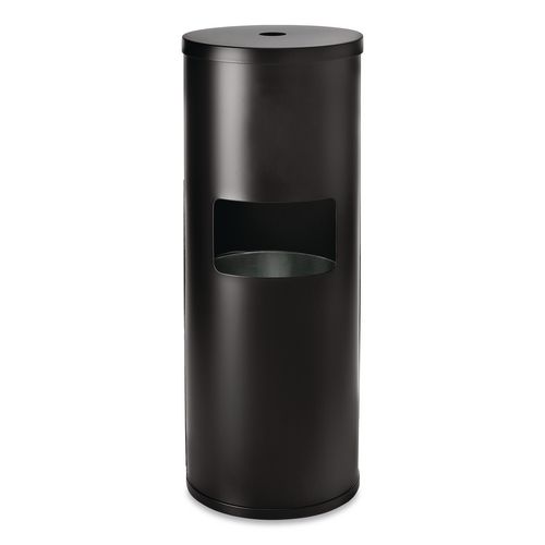 Floor Stand Wet Wipe Dispenser Station with 7 Gallon Built-In Trash Can, 13.1 x 13.1 x 36, Black