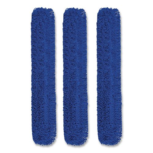 Microfiber Looped Dust Mop Pad Head, 60 x 5, Blue, 3/Pack