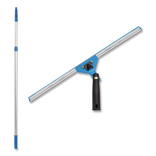 Pro Window Washing Kit with Swivel Squeegee and 6 ft Telescopic Pole, 18" Wide Blade