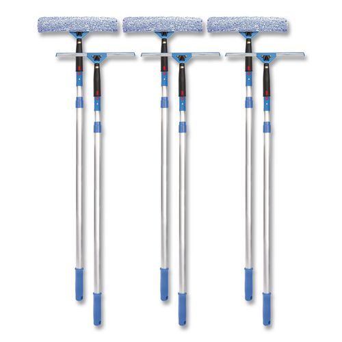 Pro Window Washing Kit with Squeegee, Washer and 6 ft Telescopic Pole, 14" Wide, 3/Kit
