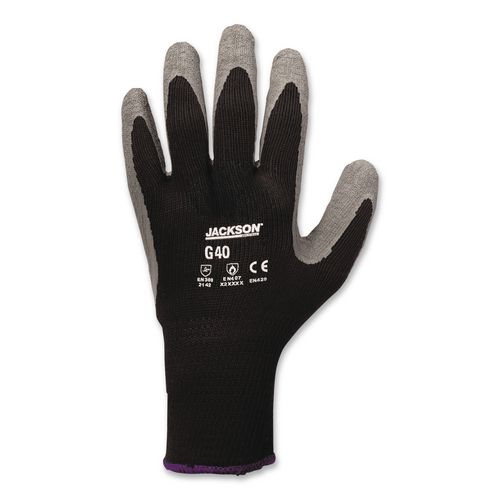 G40 Latex Coated Gloves, EN388: 2142, 10.63" Long, XX-Large, Gray/Black, 12 Pairs