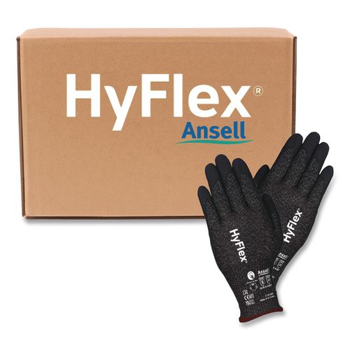 Hyflex 11-591 Cut Resistant Gloves, EN388: 4X43F, 10" Long, (Size 11), Black, 144 Pairs