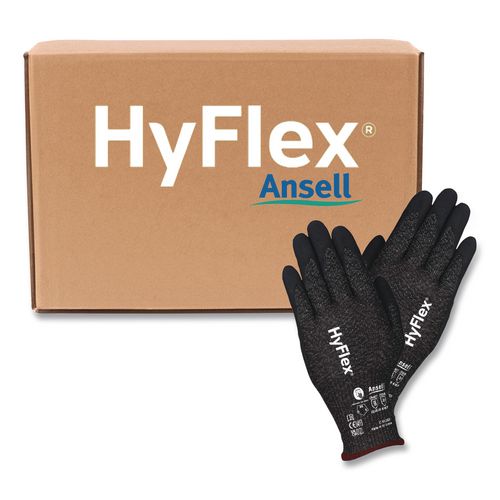 Hyflex 11-591 Cut Resistant Gloves, EN388: 4X43F, 10" Long, (Size10), Black, 144 Pairs
