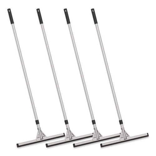 Double Neoprene Foam Floor Squeegee with 72" Aluminum Telescopic Handle, 18" Wide Blade, 4/Kit