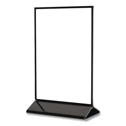 Tabletop Sign and Menu Holder, 5 x 7 Insert, Clear with Black Frame