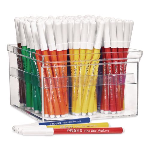 Fine Line Markers, Fine Bullet Tip, Assorted Colors, 144/Set