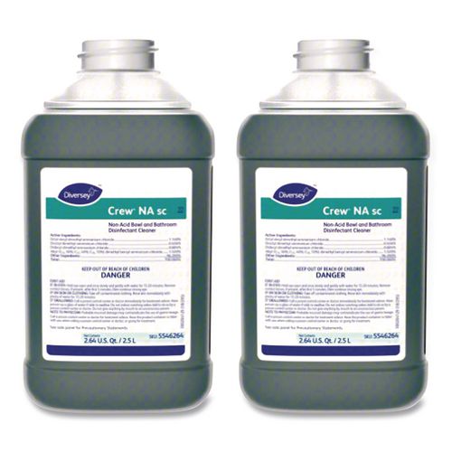 Crew Non-Acid Bowl and Bathroom Cleaner, Unscented, 2.5 L Bottle, 2/Carton
