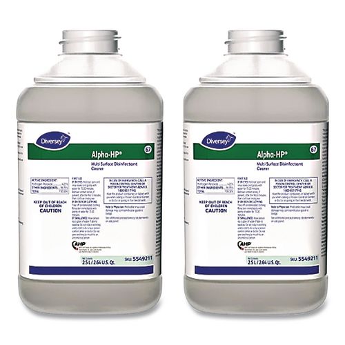 Alpha-HP Multi-Surface Disinfectant Cleaner, Citrus Scent, 2.5 L J-Fill Refill, 2/Carton