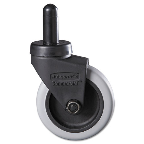 Image of Replacement Bayonet-Stem Swivel Casters, Grip Ring Stem, 3" Soft Rubber Wheel, Black