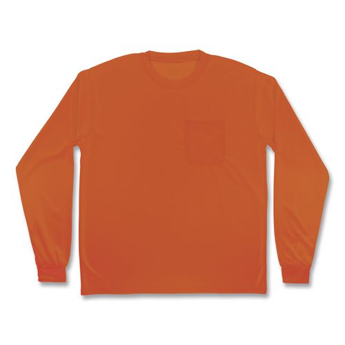 GloWear 8093 Non-Certified Essential Hi-Vis Long Sleeve T-Shirt, X-Small, Orange