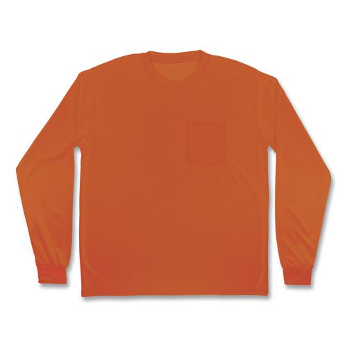 GloWear 8093 Non-Certified Essential Hi-Vis Long Sleeve T-Shirt, Medium, Orange