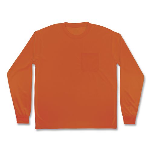 GloWear 8093 Non-Certified Essential Hi-Vis Long Sleeve T-Shirt, Large, Orange