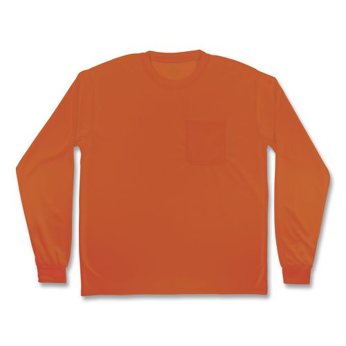 GloWear 8093 Non-Certified Essential Hi-Vis Long Sleeve T-Shirt, 5X-Large, Orange