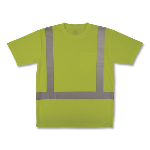 GloWear 8282 Class 2 Essential Hi-Vis T-Shirt, 2X-Large, Lime