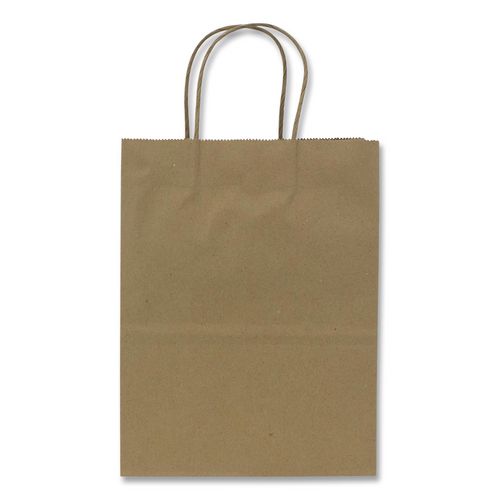 Paper Shopping Bag, Rope Handles, Small Size, 8.1 x 4.5 x 10.6, Kraft, 250/Carton