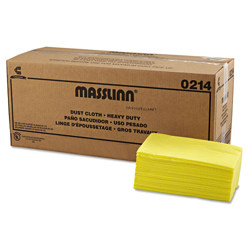 Masslinn Dust Cloths, 1-Ply, 24 x 40, Unscented, Yellow, 25/Bag, 10 Bags/Carton