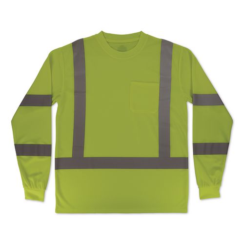 GloWear 8368 Class 3 Essential Hi-Vis Long Sleeve T-Shirt, 2X-Large, Lime