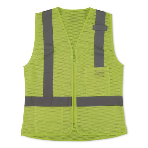 GloWear 8210ZW-S Class 2 Women's Hi-Vis Vest with Zipper, Polyester, Small, Lime
