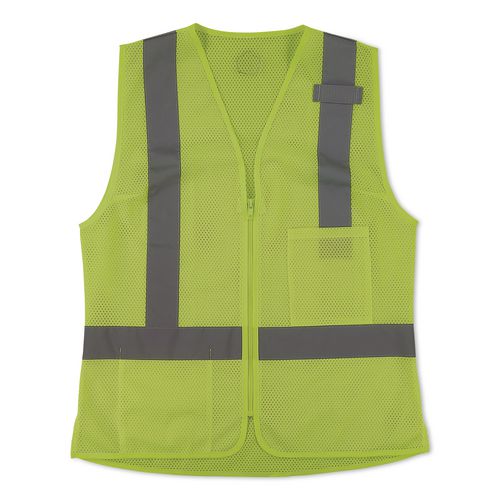 GloWear 8210ZW-S Class 2 Women's Hi-Vis Vest with Zipper, Polyester, 2X-Large, Lime