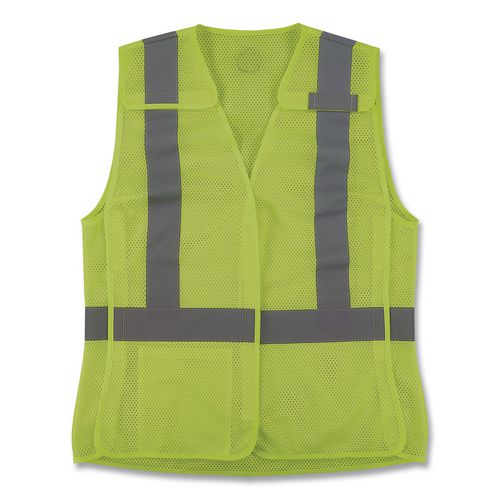 GloWear 8215BAW-S Class 2 Women's Hi-Vis Breakaway Vest with Hook-and-Loop, Polyester, Small, Lime