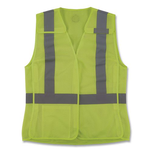 GloWear 8215BAW-S Class 2 Women's Hi-Vis Breakaway Vest with Hook-and-Loop, Polyester, X-Large, Lime