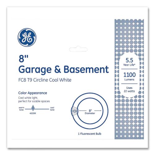 T9 Circline Garage and Basement Fluorescent Bulb, FC8T9/CW, 22 W, Cool White