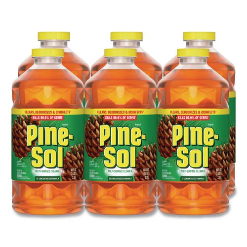 Multi-Surface Cleaner Disinfectant Concentrated, Pine Scent, 80 oz Bottle, 6/Carton