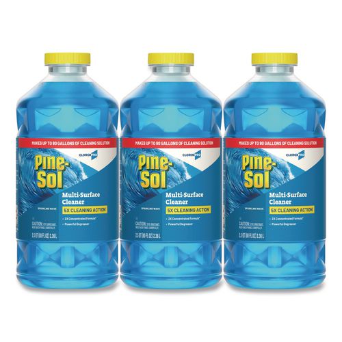 CloroxPro Multi-Surface Cleaner Concentrated, Sparkling Wave Scent, 80 oz Bottle, 3/Carton