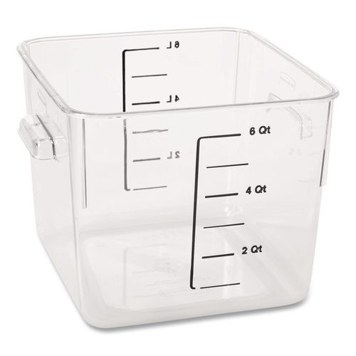 SpaceSaver Square Containers, 6 qt, 8.8 x 8.75 x 7, Plastic, Clear